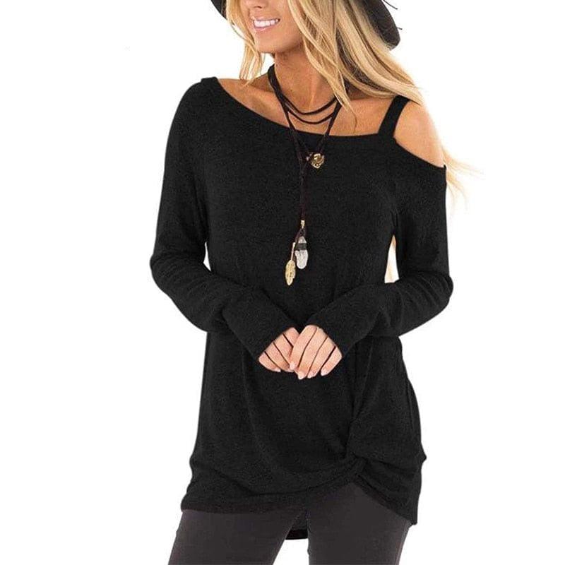 Asymetryczna Bluzka Z Długim Rękawem