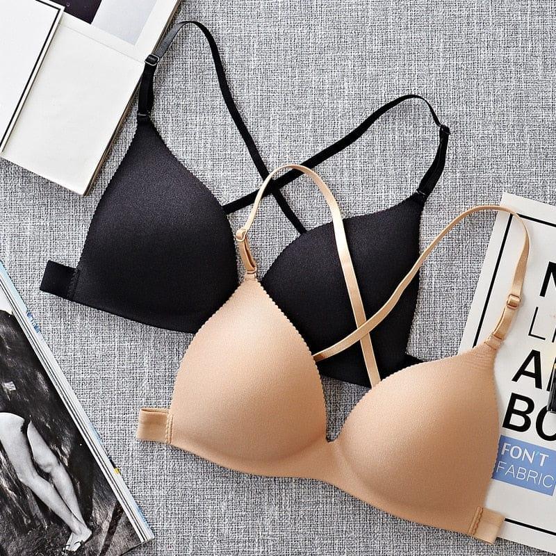 Bezszwowy Biustonosz Push Up Ze Skrzyżowanymi Ramiączkami