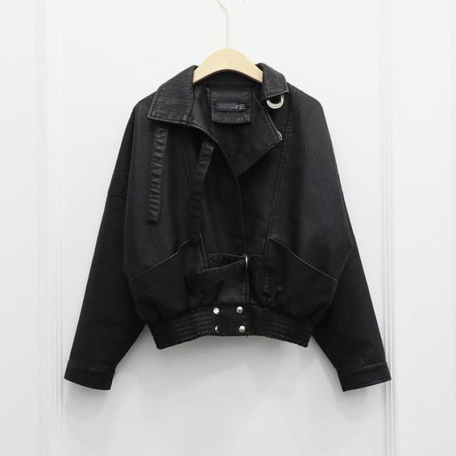 Kurtka Z Ekoskóry W Stylu Vintage