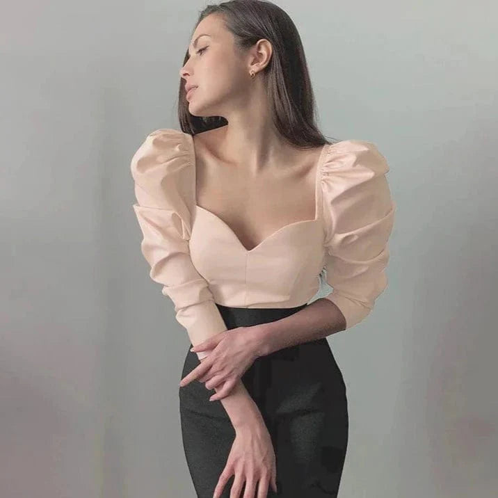 Bluzka Z Bufiastymi Rękawami