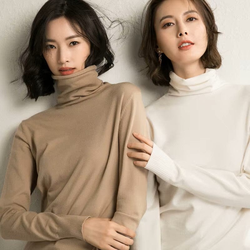 Elegancki Kaszmirowy Sweter Z Golfem