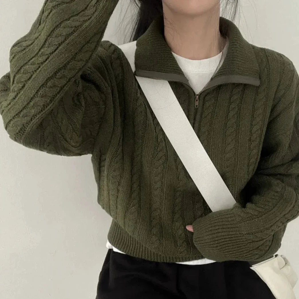 Bawełniany Sweter Z Zamkiem