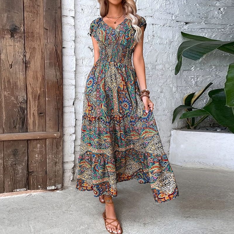 Sukienka Maxi We Wzory Boho