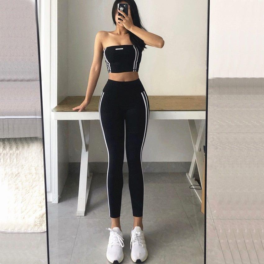 Dwuczęściowy Zestaw Sportowy Bez Ramiączek