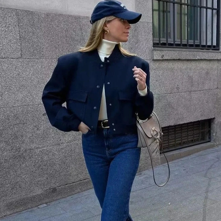 Kurtka Bomberka Z Guzikami