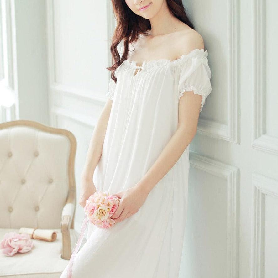 Klasyczna Biała Halka Do Spania