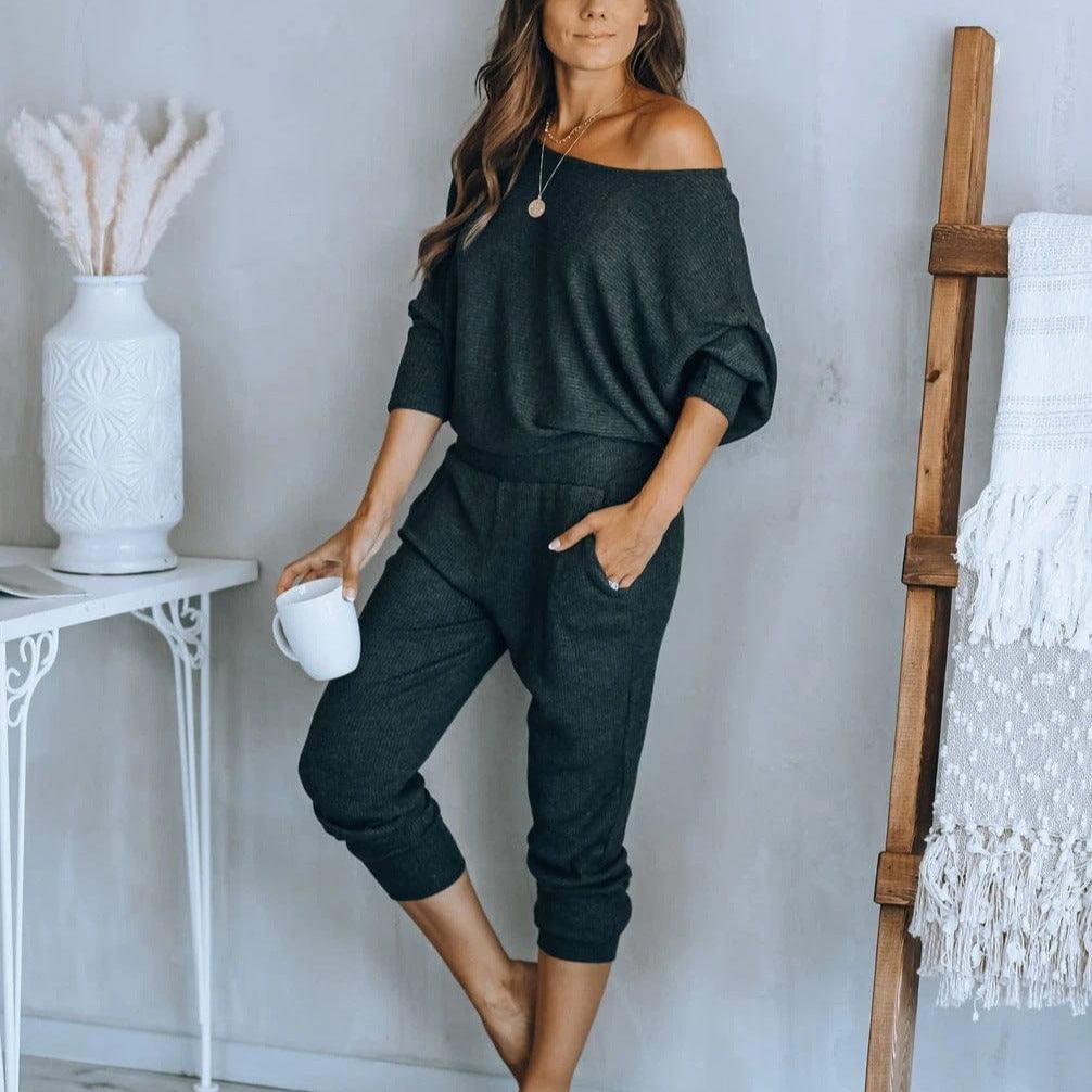 Komfortowa Dwuczęściowa Piżama Z Długim Rękawem