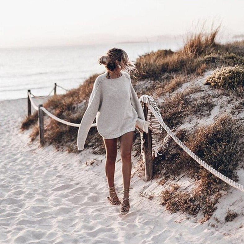 Oversizowy Sweter Ze Ściągaczem