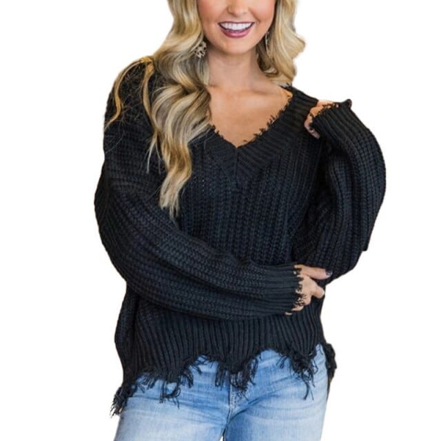 Sweter Z Surowym Wykończeniem