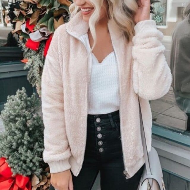 Pluszowa Bluza Bez Kaptura