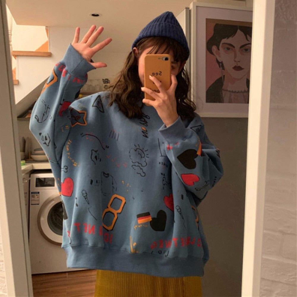 Bluza Oversize Z Nadrukami