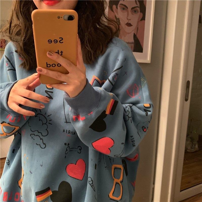 Bluza Oversize Z Nadrukami
