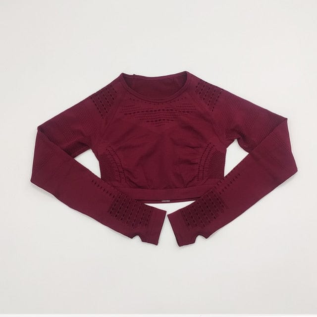 Sportowy Top Z Długim Rękawem