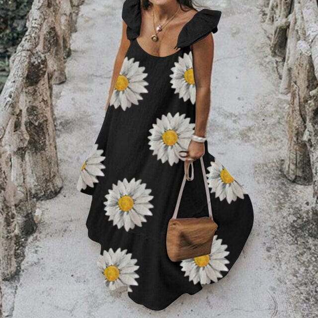 Sukienka Maxi Z Falbankami