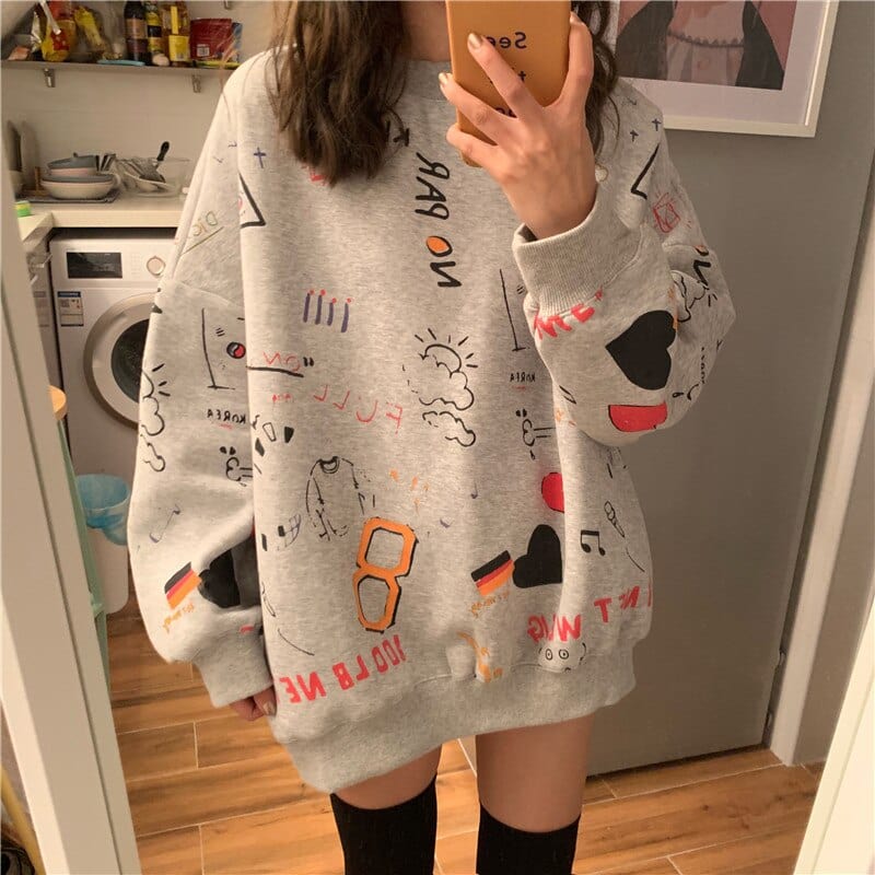 Bluza Oversize Z Nadrukami