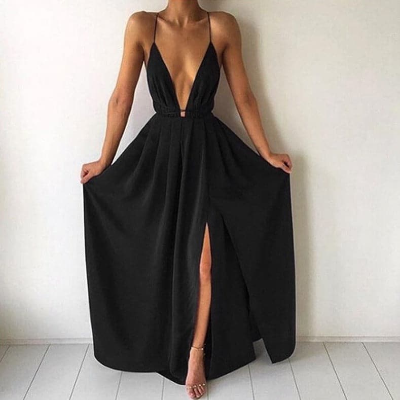 Elegancka Sukienka Maxi Na Ramiączkach