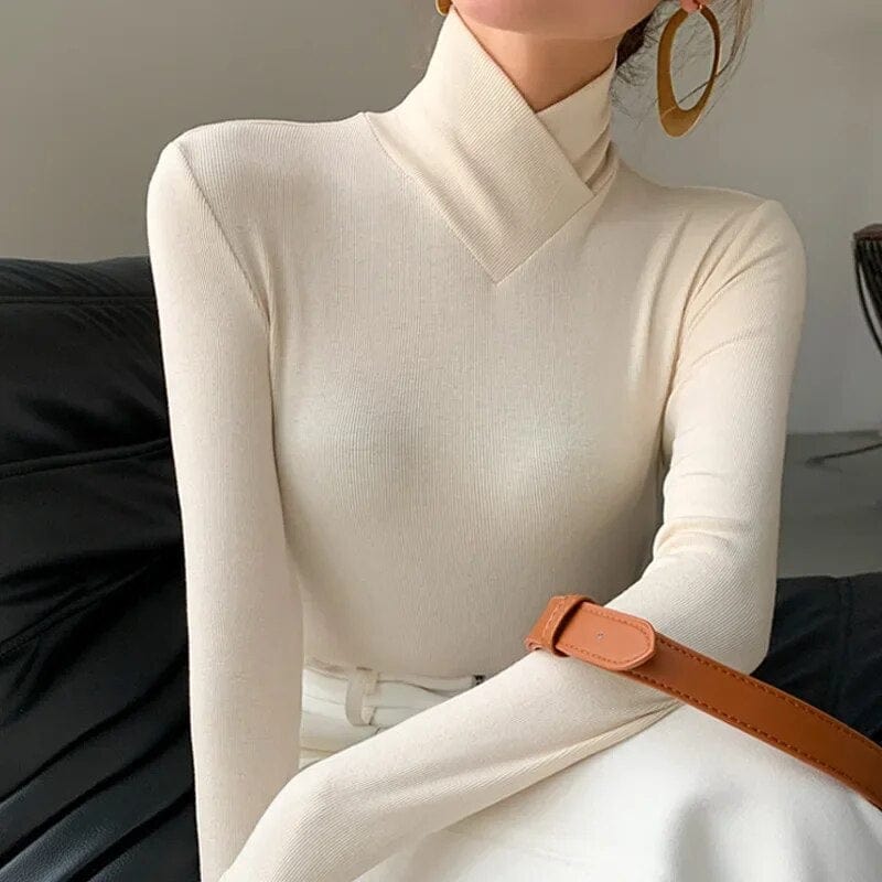 Sweter Z Golfem Z Wiskozy