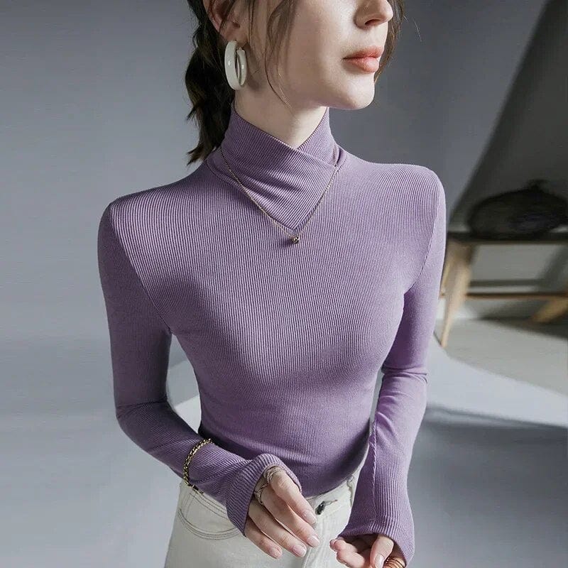 Sweter Z Golfem Z Wiskozy