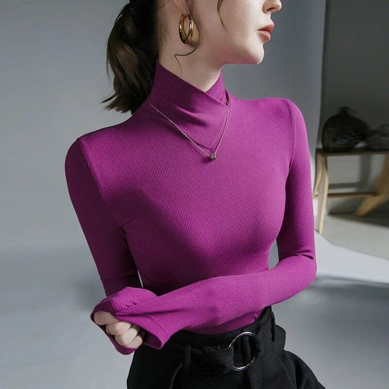 Sweter Z Golfem Z Wiskozy