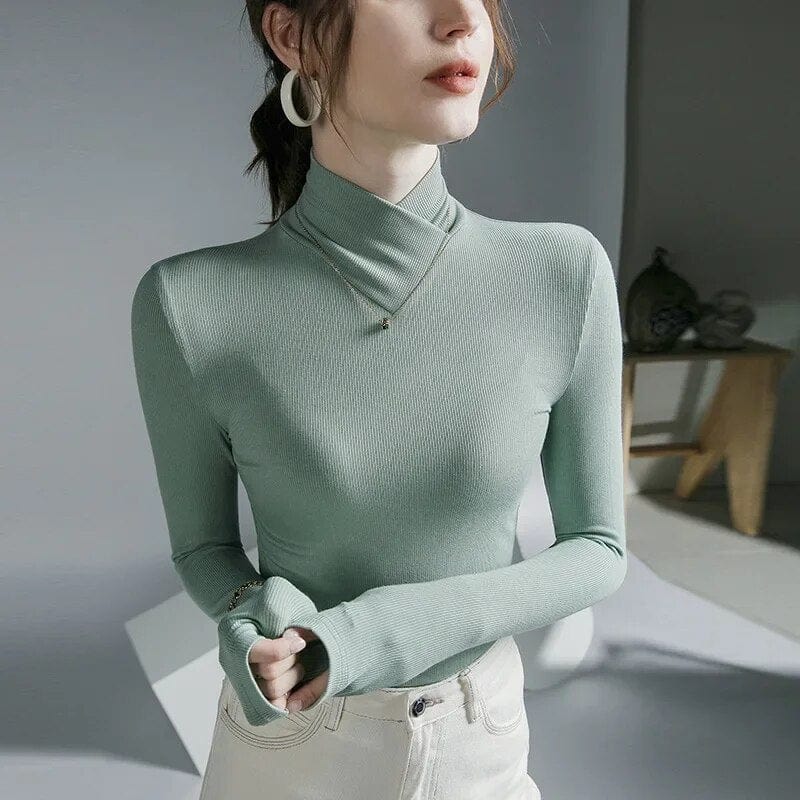 Sweter Z Golfem Z Wiskozy