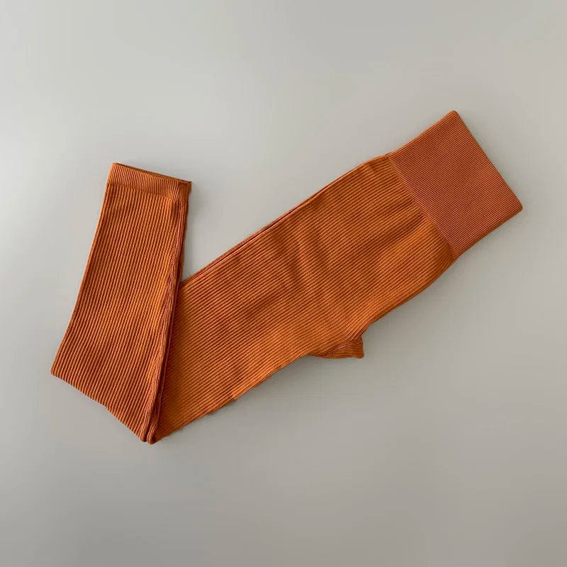 Prążkowane Bezszwowe Legginsy