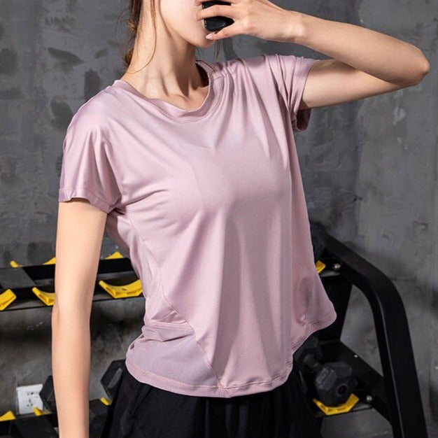 Sportowy Top Z Krótkim Rękawem I Rozcięciem Na Plecach