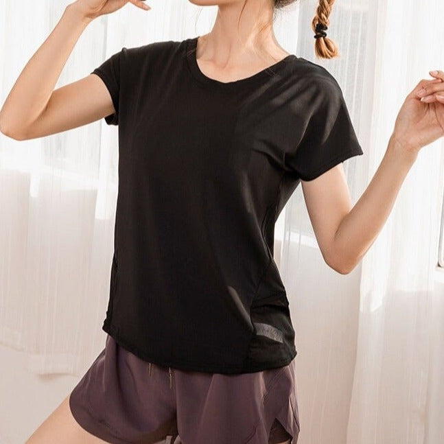 Sportowy Top Z Krótkim Rękawem I Rozcięciem Na Plecach