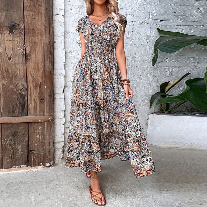 Sukienka Maxi We Wzory Boho