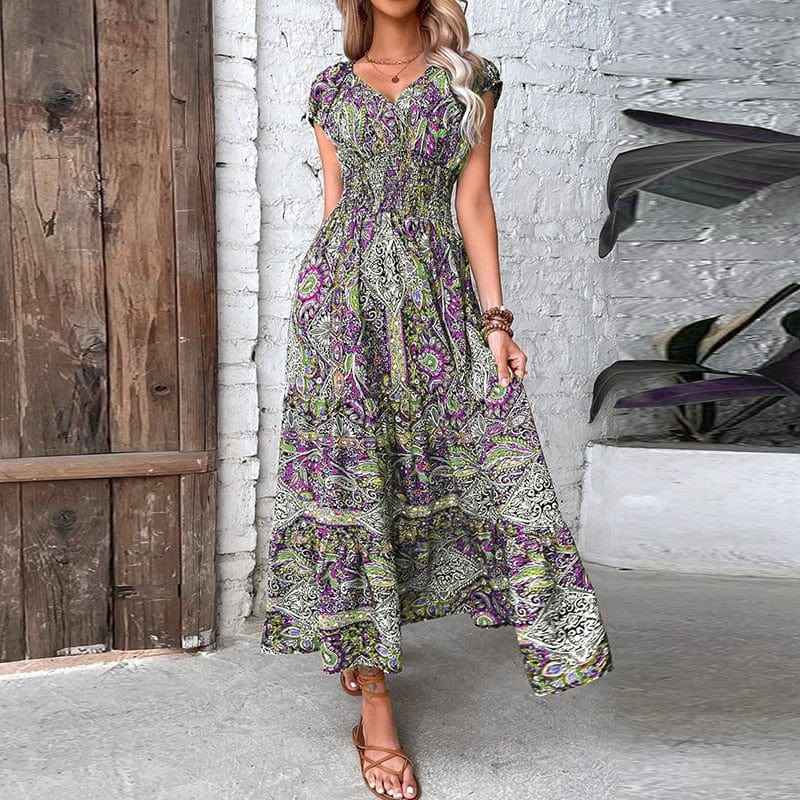 Sukienka Maxi We Wzory Boho