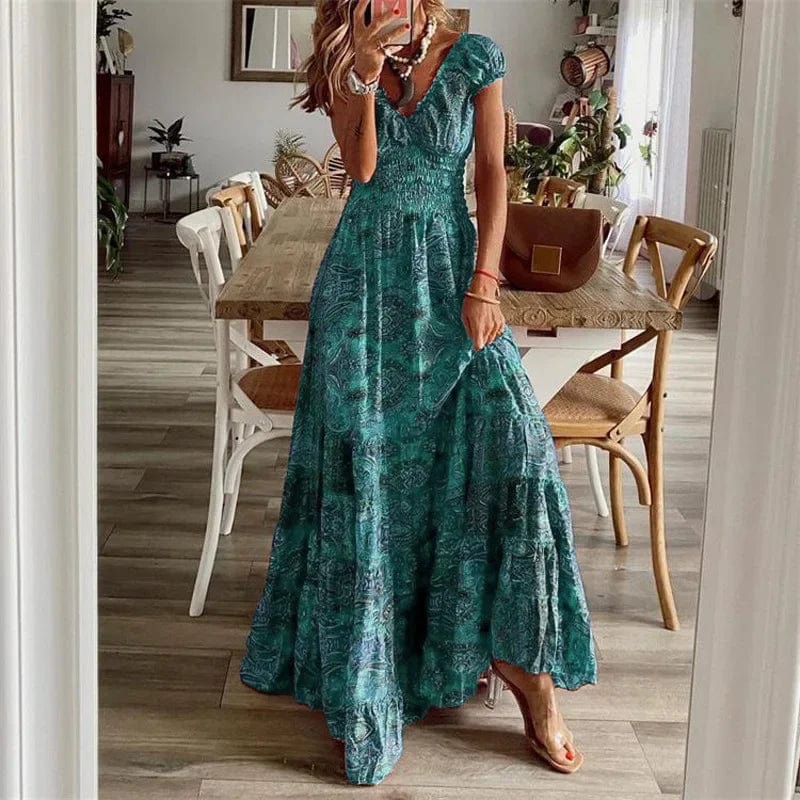 Sukienka Maxi We Wzory Boho
