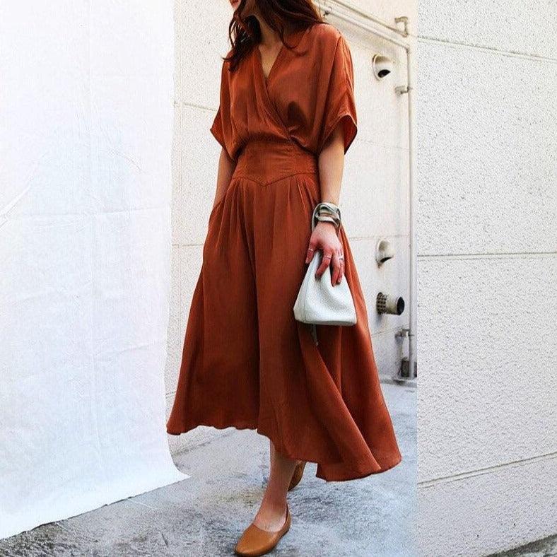 Elegancka Długa Sukienka W Stylu Kimono