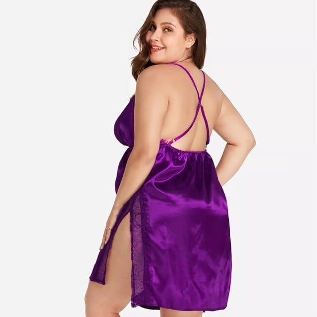 Koszula Nocna Plus Size Z Rozcięciem