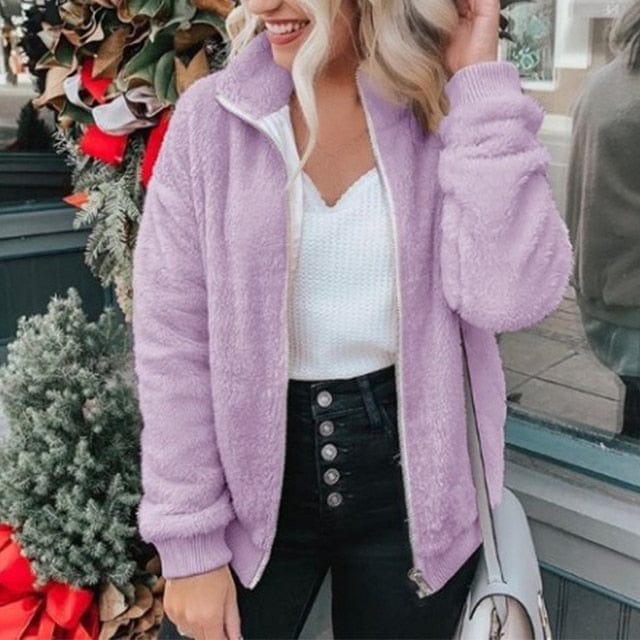 Pluszowa Bluza Bez Kaptura