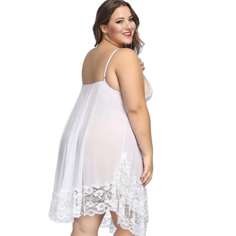 Koszula Nocna Plus Size Transparentna Z Wyjątkową Koronką