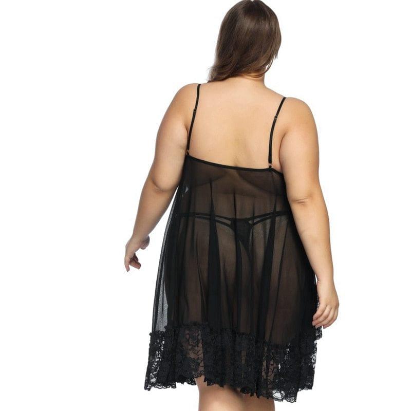 Koszula Nocna Plus Size Transparentna Z Wyjątkową Koronką