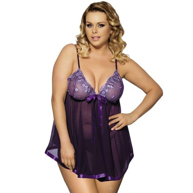 Koszula Nocna Plus Size Z Koronką Na Biuście