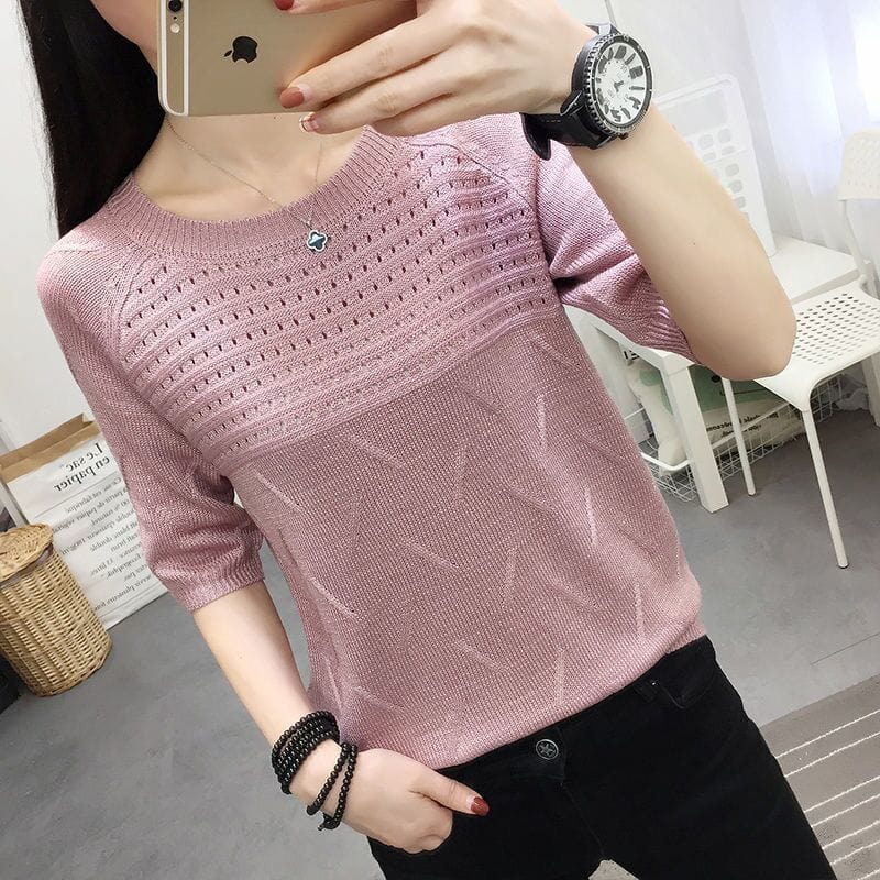 Lekki Sweter Z Długimi Rękawami