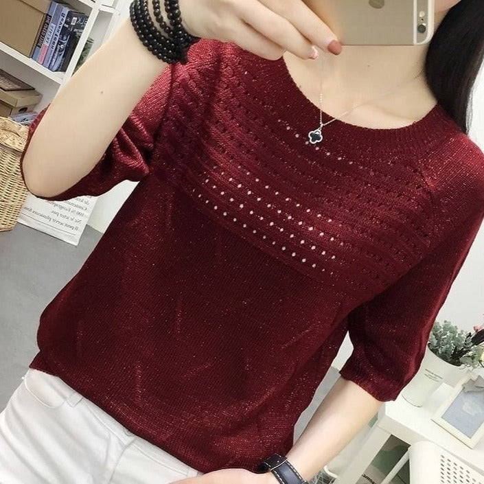 Lekki Sweter Z Długimi Rękawami