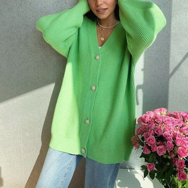 Zapinany Sweter Oversize