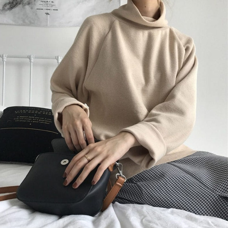 Oversizowy Gładki Sweter