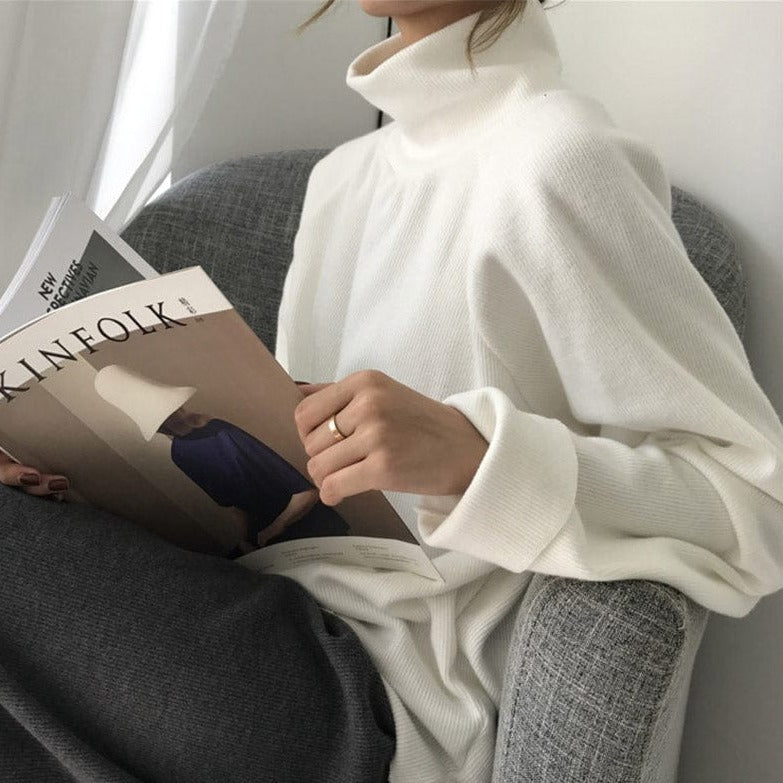 Oversizowy Gładki Sweter