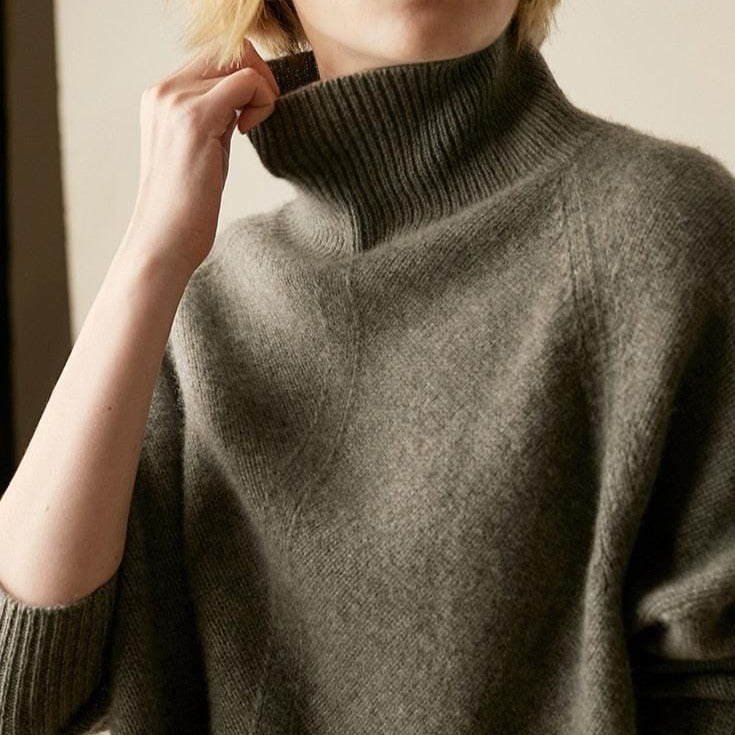Oversizowy Sweter Z Golfem