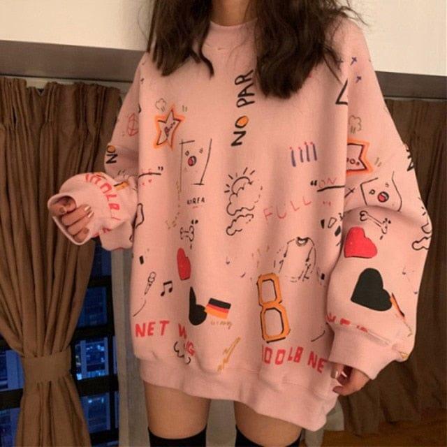 Bluza Oversize Z Nadrukami