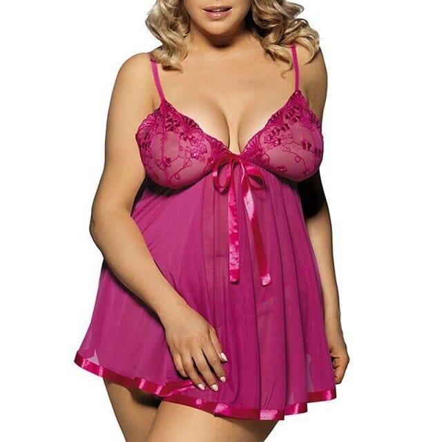 Koszula Nocna Plus Size Z Koronką Na Biuście