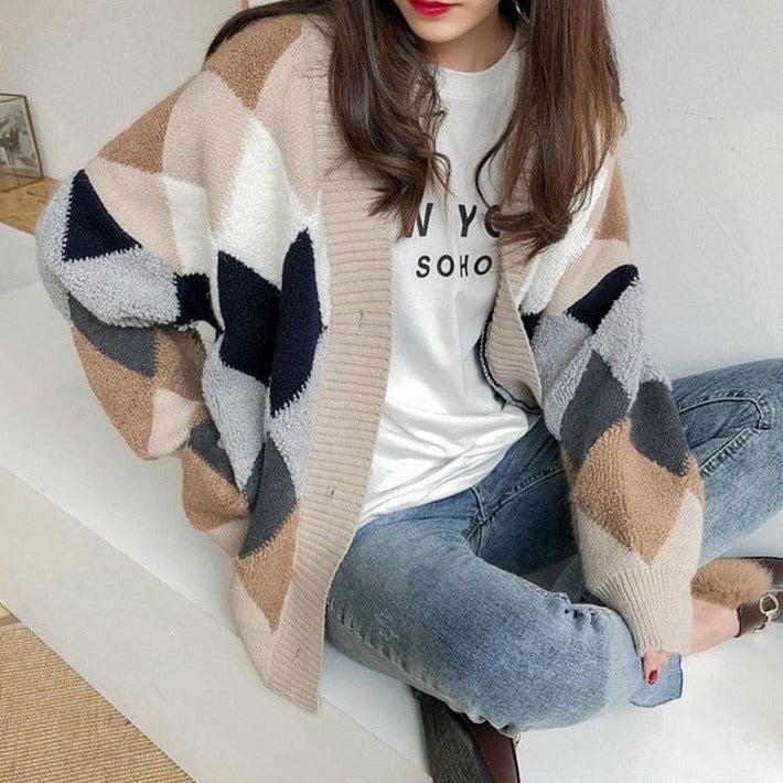 Sweter Kardigan W Romby