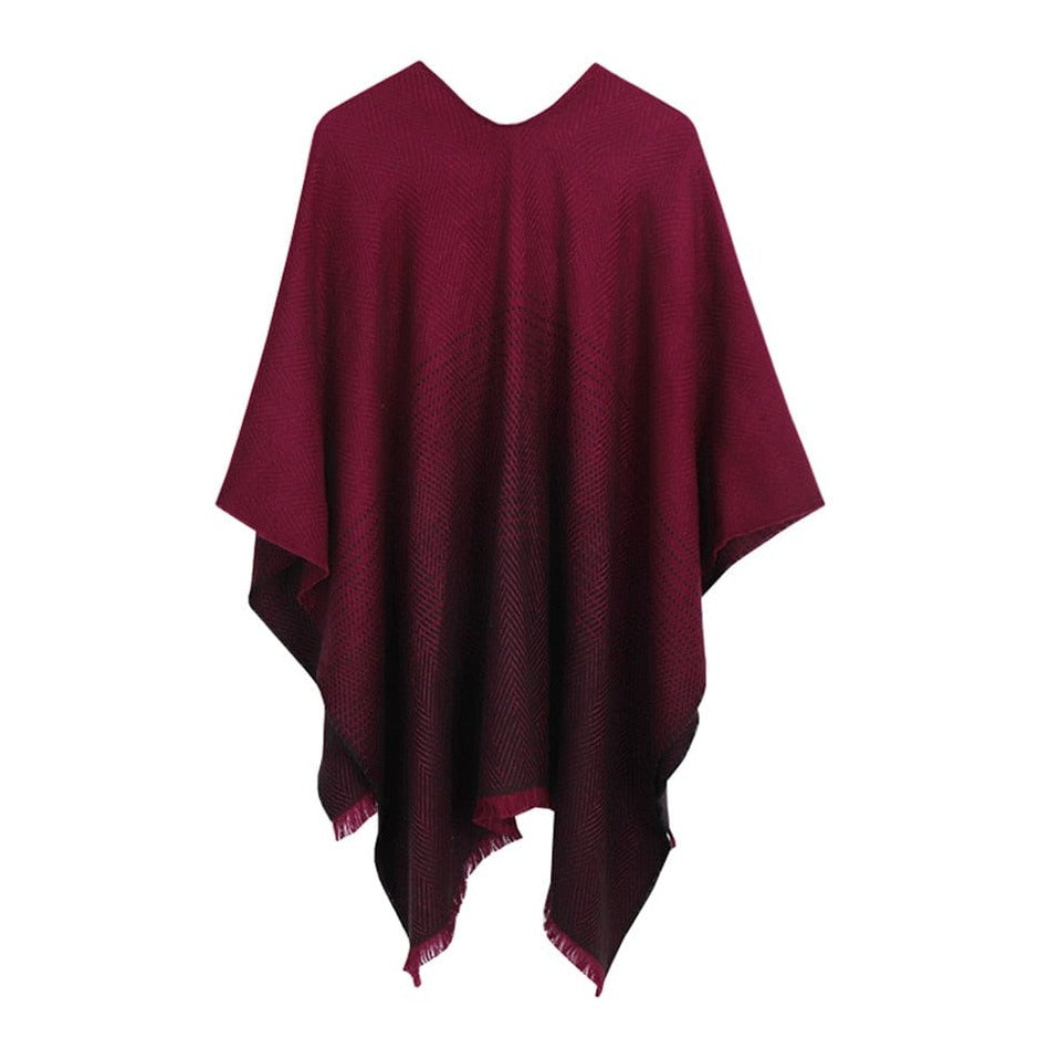 Sweter Ponczo Z Domieszką Kaszmiru