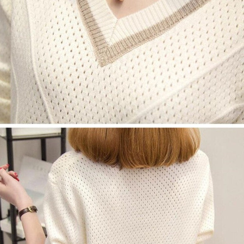 Sweter Z Ozdobnym Dekoltem