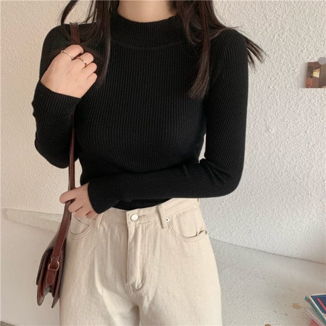 Minimalistyczny Sweter Z Golfem
