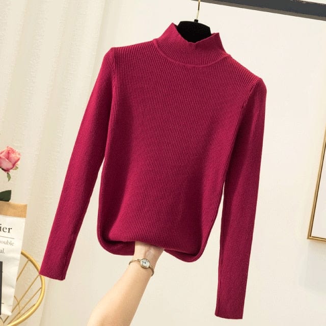 Minimalistyczny Sweter Z Golfem