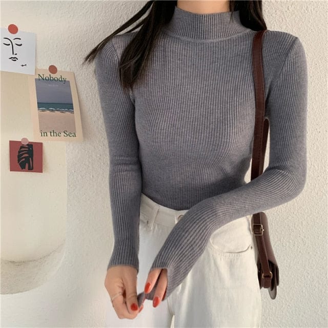 Minimalistyczny Sweter Z Golfem